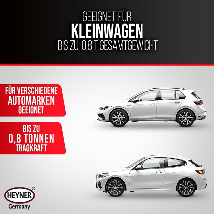 Гідравлічний домкрат Heyner 2т з чохлом, 17мм тріскачкою, гумовою накладкою, висота підйому 98-442мм. Автомобільний домкрат-ножиці, сертифікат TÜV/GS