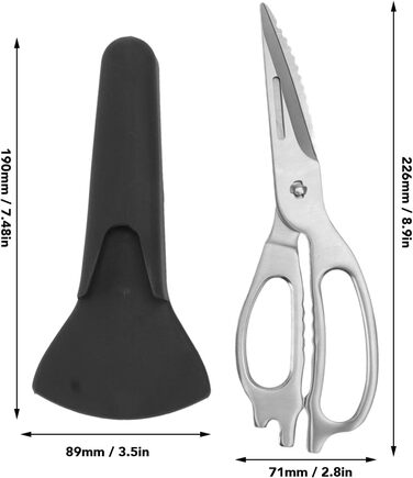Кухонні ножиці, нержавіюча сталь, для курки, птиці, риби, м'яса, кісток, овочів-гриль