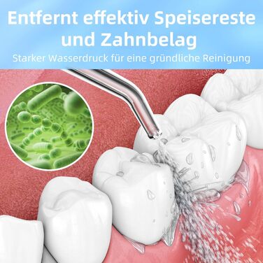 Електрична ірigator для порожнини рота Munddusche з 5 режимами, 300 мл, 6 насадок, рожевий
