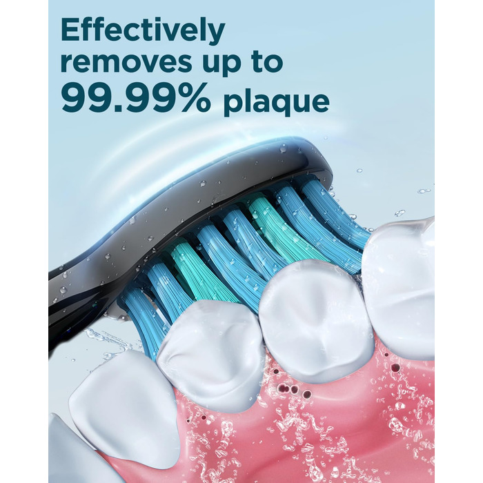 Електрична зубна щітка Coulax для дорослих та дітей, 8 насадок, 5 режимів, таймер 2 хв, чорний