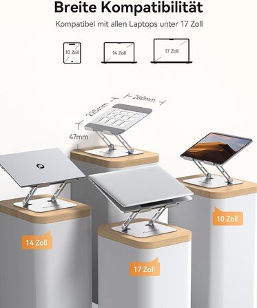 Підставка для ноутбука Orico ST11, регульована висота, складна, алюміній, вентильована, ергономічна, сумісна з MacBook Air/Pro та ноутбуками 10–17