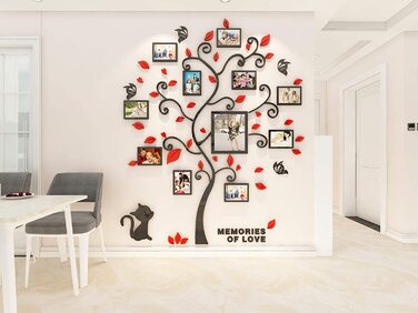 Наклейка на стіну Asvert 3D, стерео Наклейка на стіну, знімна Наклейка на стіну для вітальні, спальні, дитячої, дивана, меблів, наклейка на стіну (Червона)