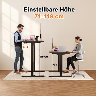 Регульований стіл JUMMICO Standing Desk: електричний, з пам'яттю, білий (160 x 70 см)