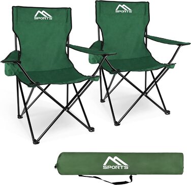 Крісло для кемпінгу MSPORTS Premium з сумкою для перенесення Крісло для риболовлі Розкладний стілець - на вибір у комплекті - Складаний стілець з підлокітником і підстаканником Практичне міцне легке крісло для кемпінгу