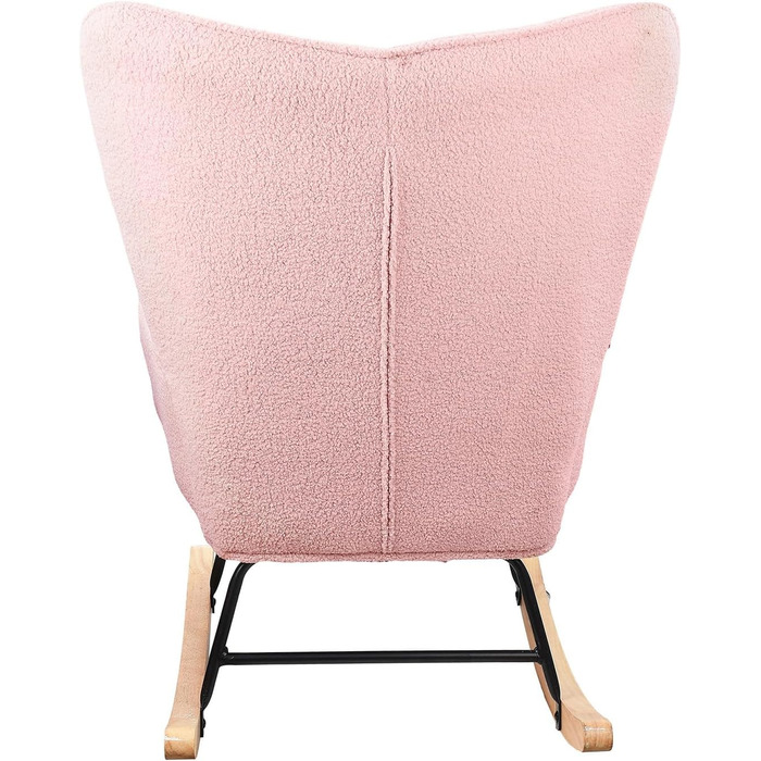 Крісло-гойдалка Liuyoyo з високою спинкою, комфортне крісло з м'яким сидінням, для спальні, офісу, читання, сучасний дизайн (Рожевий)