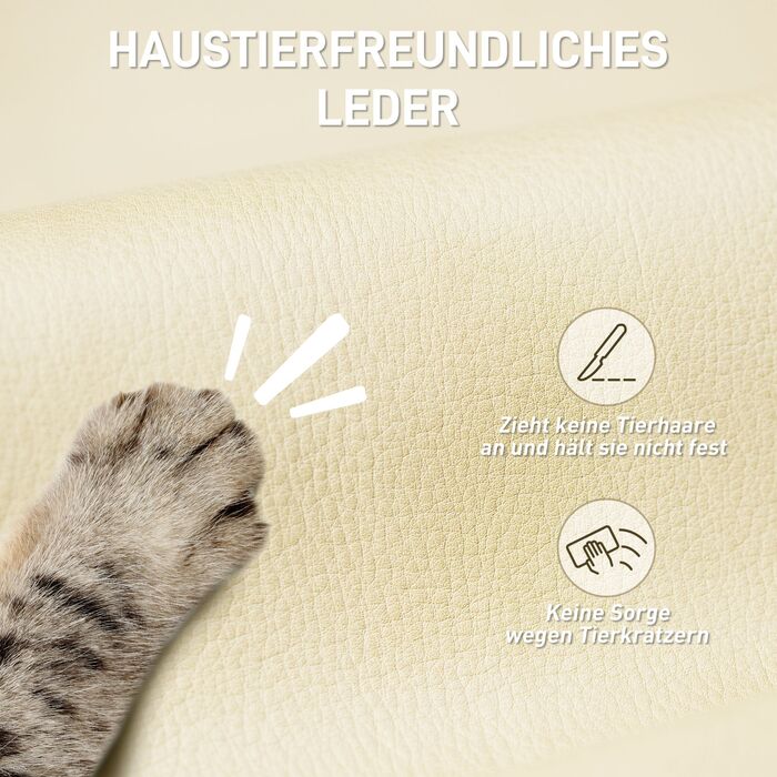 Ергономічне офісне крісло з підставкою для ніг, обтягнуте штучною шкірою, з коліщатками, поворотне, металеве, бежево-чорне