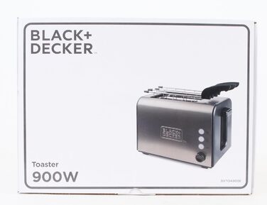 Тостер BLACKDECKER BXTOA900E - 900 Вт 2 широкі слоти, 7 рівнів, насадка для булочки, зупинка/повторне нагрівання/розморожування