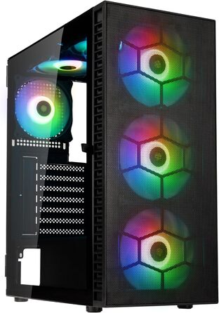 Корпус для ПК Kolink Observatory HF Mesh, 6 ARGB-вентиляторів, підтримка відеокарт до 330 мм, ATX, металева сітчаста передня панель, сталь, Mid-Tower, чорний