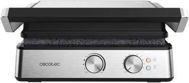 Електричний гриль Cecotec Rock'nGrill Dual 2000 Вт з незалежним регулюванням температури, знімні антипригарні пластини, відкривання на 180º (2400 Вт | Blaze)
