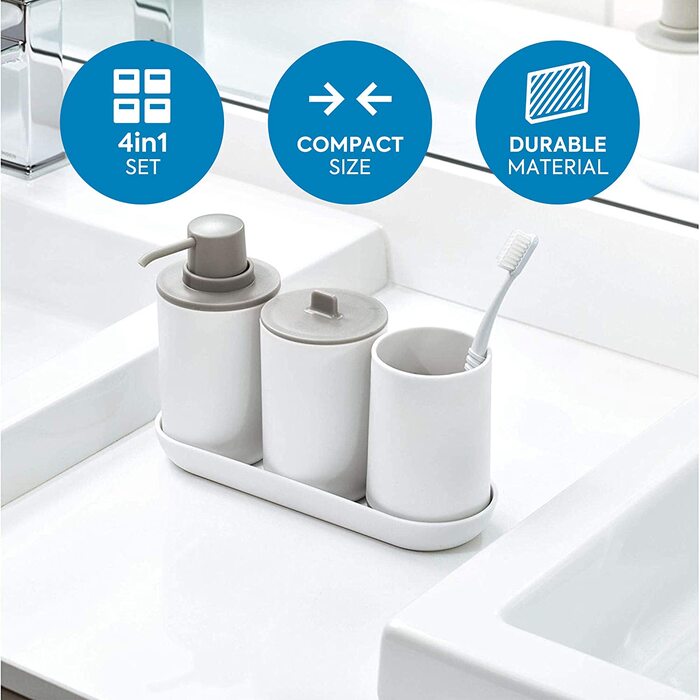 iDesign Набір для ванної кімнати Badezimmer Set, 4 шт. (середина/білий)