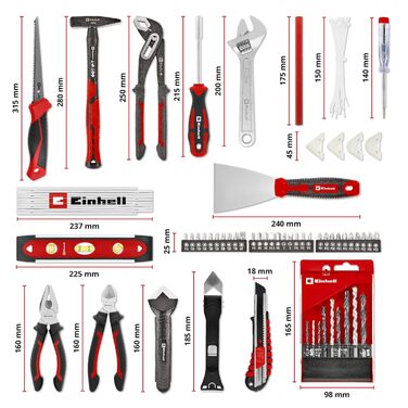 Набір інструментів Einhell E-CASE 80 шт. в кейсі - для дому, майстерні, ремонту