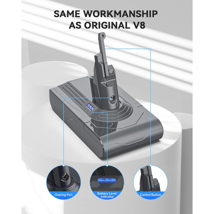 Акумулятор Morpilot 6500 мАг для Dyson V10 SV12 Absolute/Animal/Motorhead, замінює 969352-02