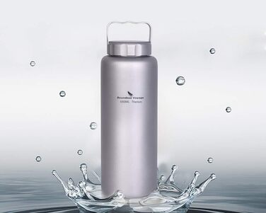 Фляга для води iBasingo 1050 мл, титанова, спортивна, для туризму та кемпінгу, з широким горлом, без витоку, Ti3005D/Ti3006d