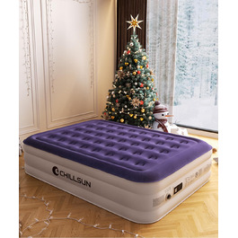 Надувний матрац ChillSun для 1 особи з вбудованим насосом 190x100x40 см, самонадувний, для дому, гостей, кемпінгу (190x100 см)