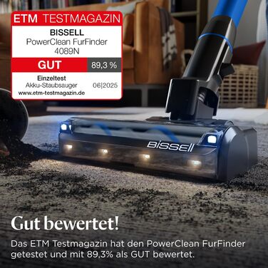 Акумуляторний пилосос Bissell PowerClean FurGuard для шерсті тварин з HEPA-фільтром, 2500 mAh, 50 хв роботи