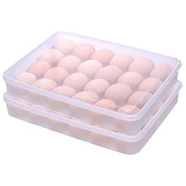 Контейнер для яєць з 2 предметів, пластиковий контейнер для яєць, холодильник контейнер для яєць з кришкою, міцний і зручний, для кухонь, до