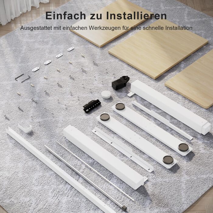 Регульований стіл, електричний, ергономічний, для дому та офісу, білий (150 x 60 см, бежевий)