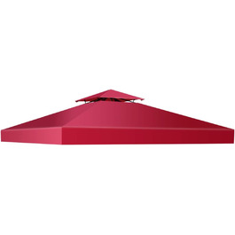 Змінний дах для альтанки, Кришка даху павільйону з дахом димоходу та кріпленнями на липучках (червоний), 3x3m