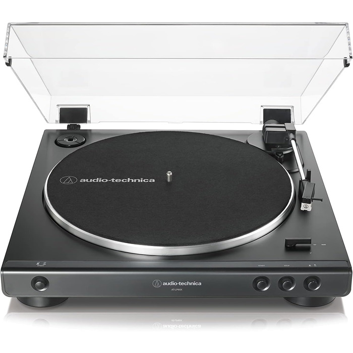 Програвач вінілу Audio-Technica LP60XBTBK з Bluetooth, автоматичний, ремінний привід, чорний, аналоговий стерео