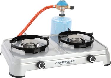 Газовий намет Campingaz Camping Cook CV - 2 конфорки, сірий, для кемпінгу, працює на картриджах