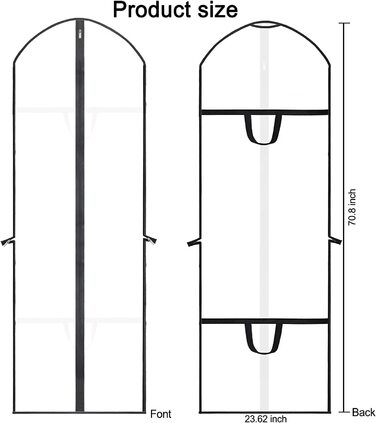 Сумка для одягу з 2 предметів, 180x60 см