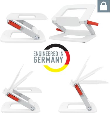 Підставка для ноутбука Leitz Ergo, регульована по висоті, для ноутбуків 13'-15', з 80% переробленого пластику, 6 положень висоти та кута, компактна, 100% перероблювана, білий колір