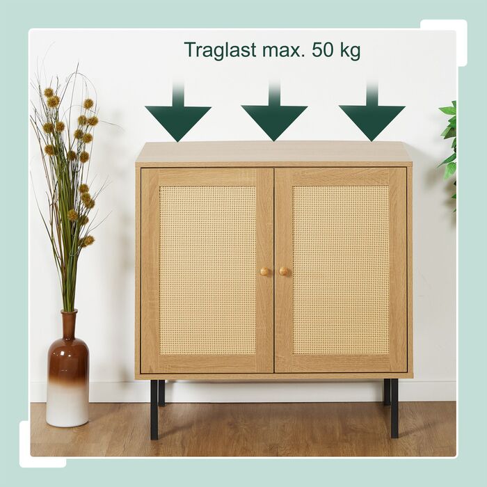 Комод Relaxdays з 2 дверцятами, з імітацією ротангу