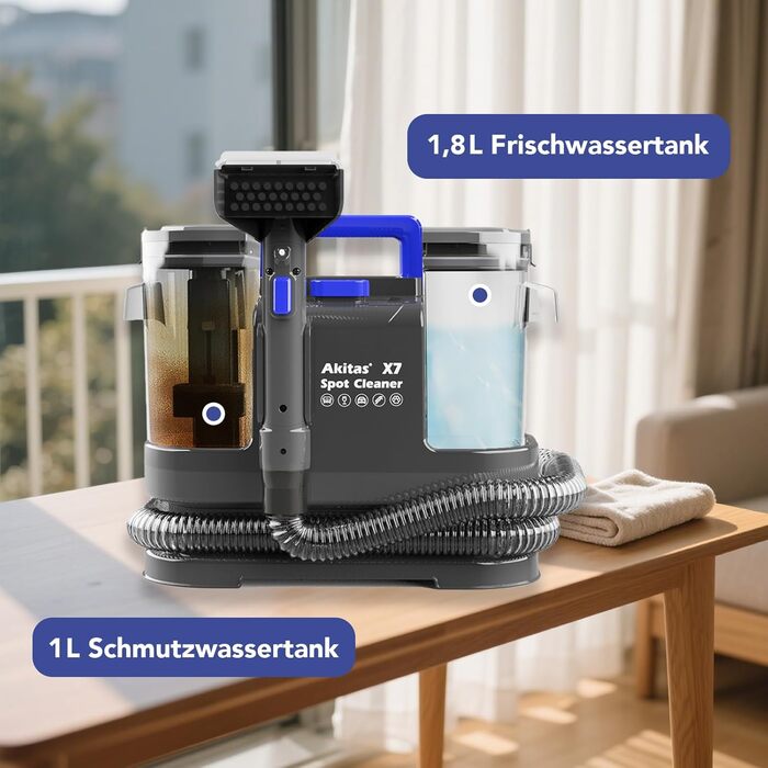 Пылесос для чищення килимів та м'яких меблів Akitas X7, 400W, сірий