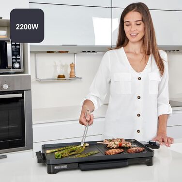 Електричний гриль-планка BLACK+DECKER BXGB2200E 2200W з регулюванням температури та антипригарним покриттям