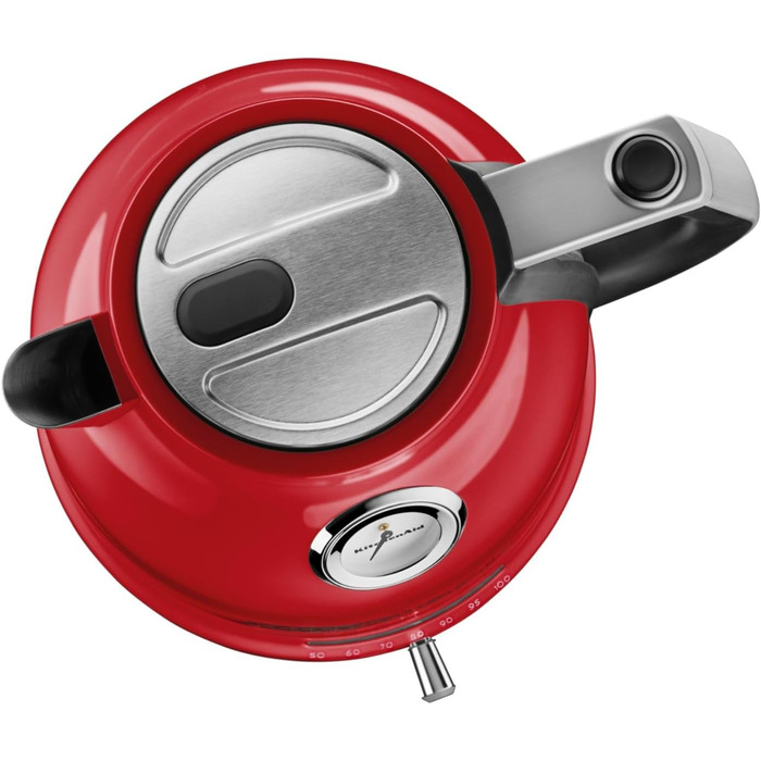 Електричний чайник KitchenAid з регулюванням температури 50-100°C, 1.5L, з фільтром від накипу, нержавіюча сталь (імперський червоний)