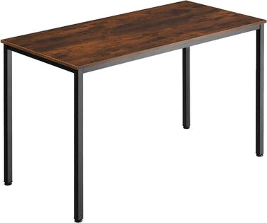 Письмовий стіл Tectake в промисловому дизайні, 120 х 60 х 75,5 см, комп'ютерний стіл з дерева і металу, стіл для вітальні, офіс, їдальня, чорний металевий каркас (індустріальний темно-коричневий)