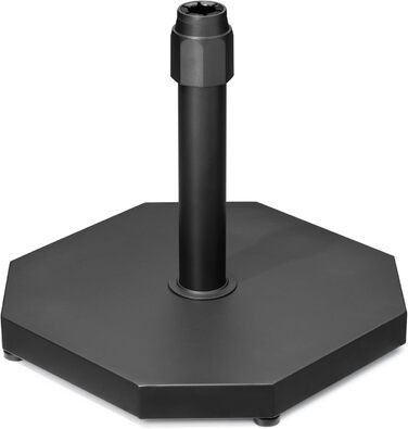 Підставка для парасольки на терасу, 18.6 кг, на колесах, чорна. Міцна підставка для маркетного парасоля, для вулиці, підійде для деку, басейну, двору.