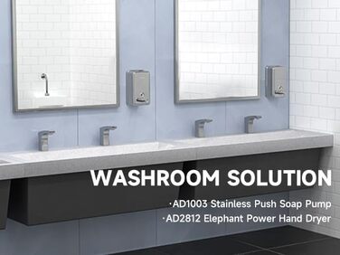 Anydry 2065: Двосторонній сушар для рук з HEPA-фільтром, ефективний, білий, ABS-пластик