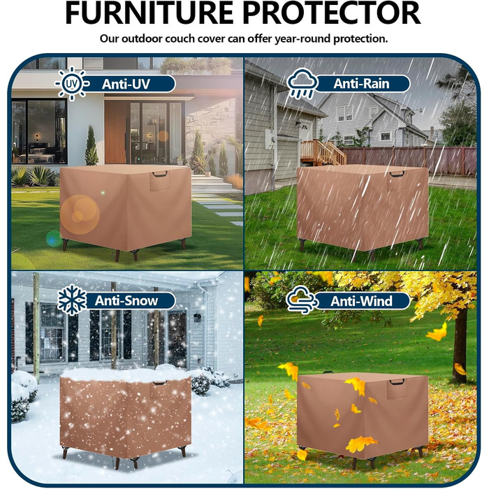 Захисний чохол для садово-патіо меблів, водонепроникний, 420D Oxford, Anti-UV, 90x90x90 см