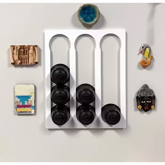 Тримач для 12 кавових капсул COVERBAGBCN, сумісний з Dolce Gusto, метакрилат, білий, універсальний монтаж