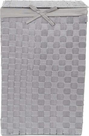 Кошик для білизни RAN6891 Stan з кришкою, ручками, плетіння, металевий каркас, знімне вкладиш з льону, 30 x 30 x 50 см, Колір: Коричневий