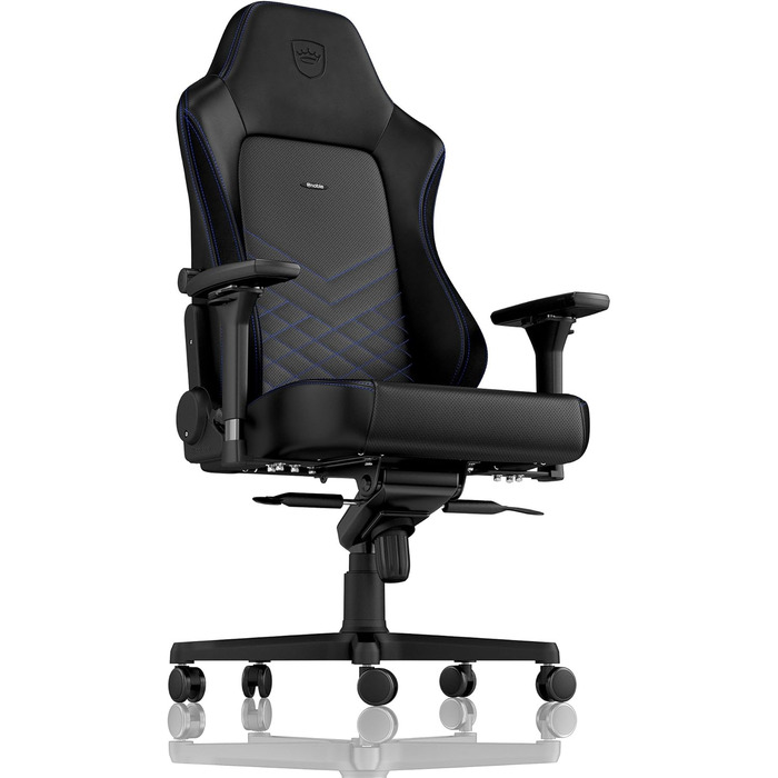 Крісло ігрове Noblechairs HERO - офісне крісло, стільниця з PU-шкіри, чорно-синій колір