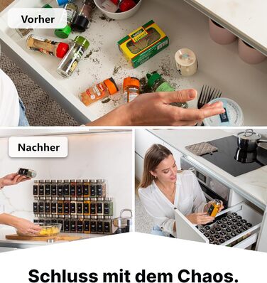 Набір скляних банок для спецій Deco haus® (24 шт.) з етикетками та ситами - органайзер для спецій