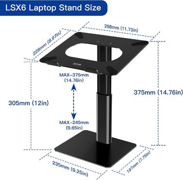 Підставка для ноутбука BESIGN LSX6N, регульована, ергономічна, чорна, 10-15.6