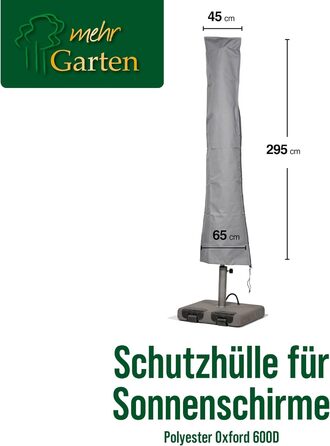 Чохол для парасольки круглий/кутовий сірий, Oxford 600D, водонепроникний, UV-стійкий, до Ø500см / 400x400см