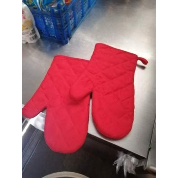 Термостійкі рукавички для духовки потовщені термостійкі рукавички для випічки рукавиці для випічки, бавовна, (червоний, 1 пара)