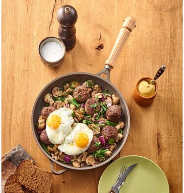 Сковорода-гриль Berndes BONANZA 28x28 см, алюмінієвий лиття, антипригарне покриття, квадратна, сіра