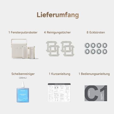 Робот-мийник вікон Dreame C1 Station S Kit з мобільною станцією, автоматичним згортанням кабелю та CornerClean-технологією