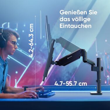 Кріплення для монітора ONKRON G90-B (G75-B) - регульований тримач для монітора 13-34 дюймів, до 10 кг, VESA 75x75-100x100, чорний