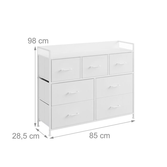 Комод Relaxdays з 7 висувними ящиками з тканини