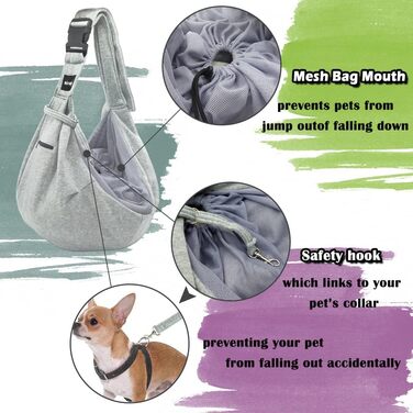 Сумка-переноска для собак сумка-переноска для собак NATUYA з сітчастою кишенею для собак-перевізників сумка для кішок без рук сумка для домашніх тварин з пряжкою Сітчаста Сумка Сумка для домашніх тварин (сірий)