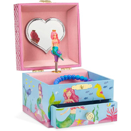 Музична шкатулка Русалка Шкатулка для дівчаток, підводний дизайн з висувним відділенням - Sobre las Olas Melody Русалка блакитний і рожевий