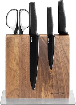 Тримач для ножів Navaris двосторонній магнітний 23х25 см з волоського горіха