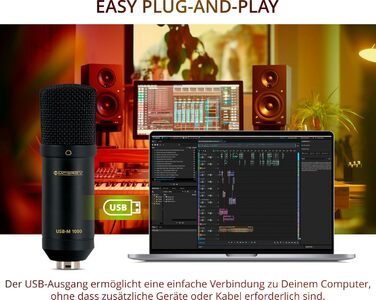 McGrey USB-M 1000 BK: Конденсаторний мікрофон для подкастів, стрімінгу та геймінгу. Чорний