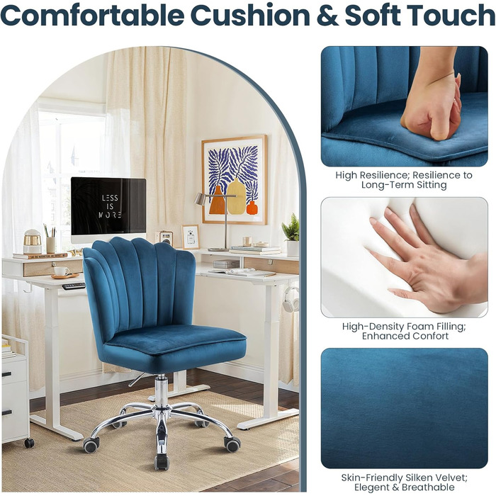 Крісло для офісу Fiximaster Homeoffice: регульоване, з м'якою оббивкою, золоті ніжки, до 135 кг (зелений/блакитний)